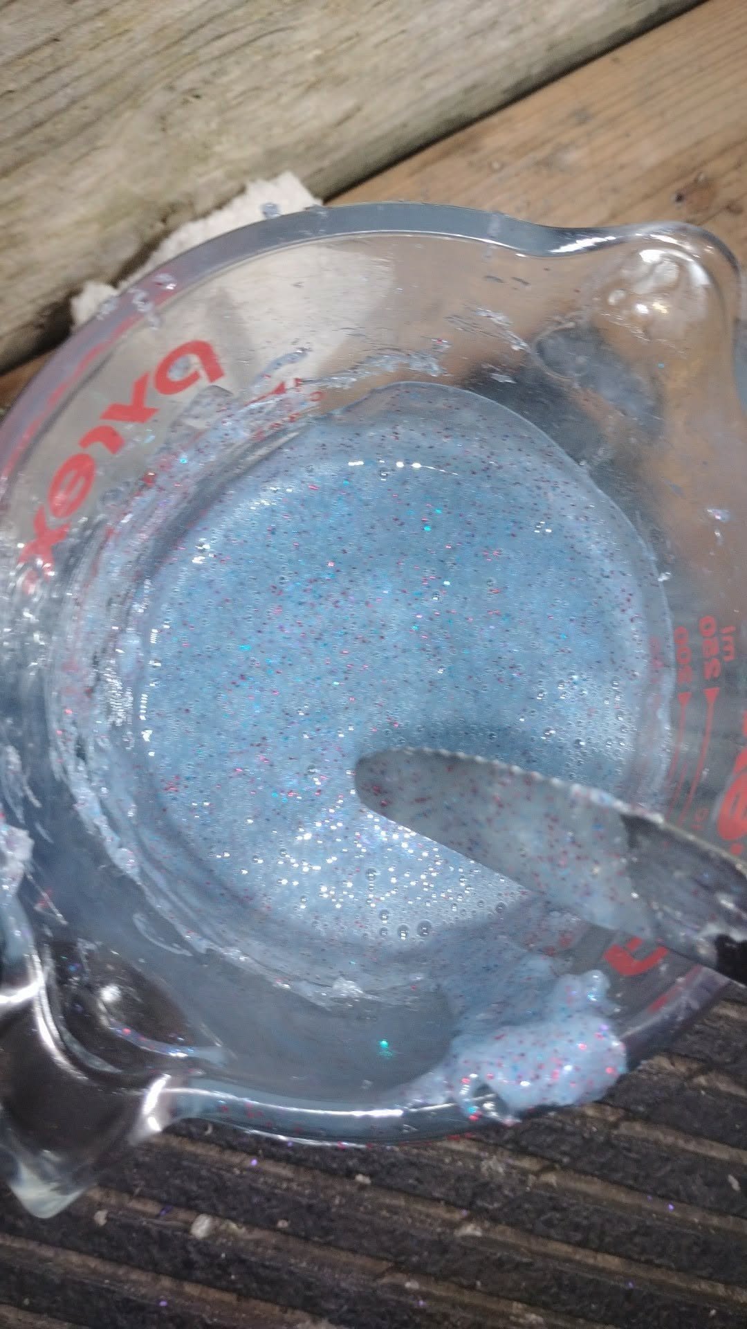 CheddarBaits custom color plastisol mixed and ready to pour