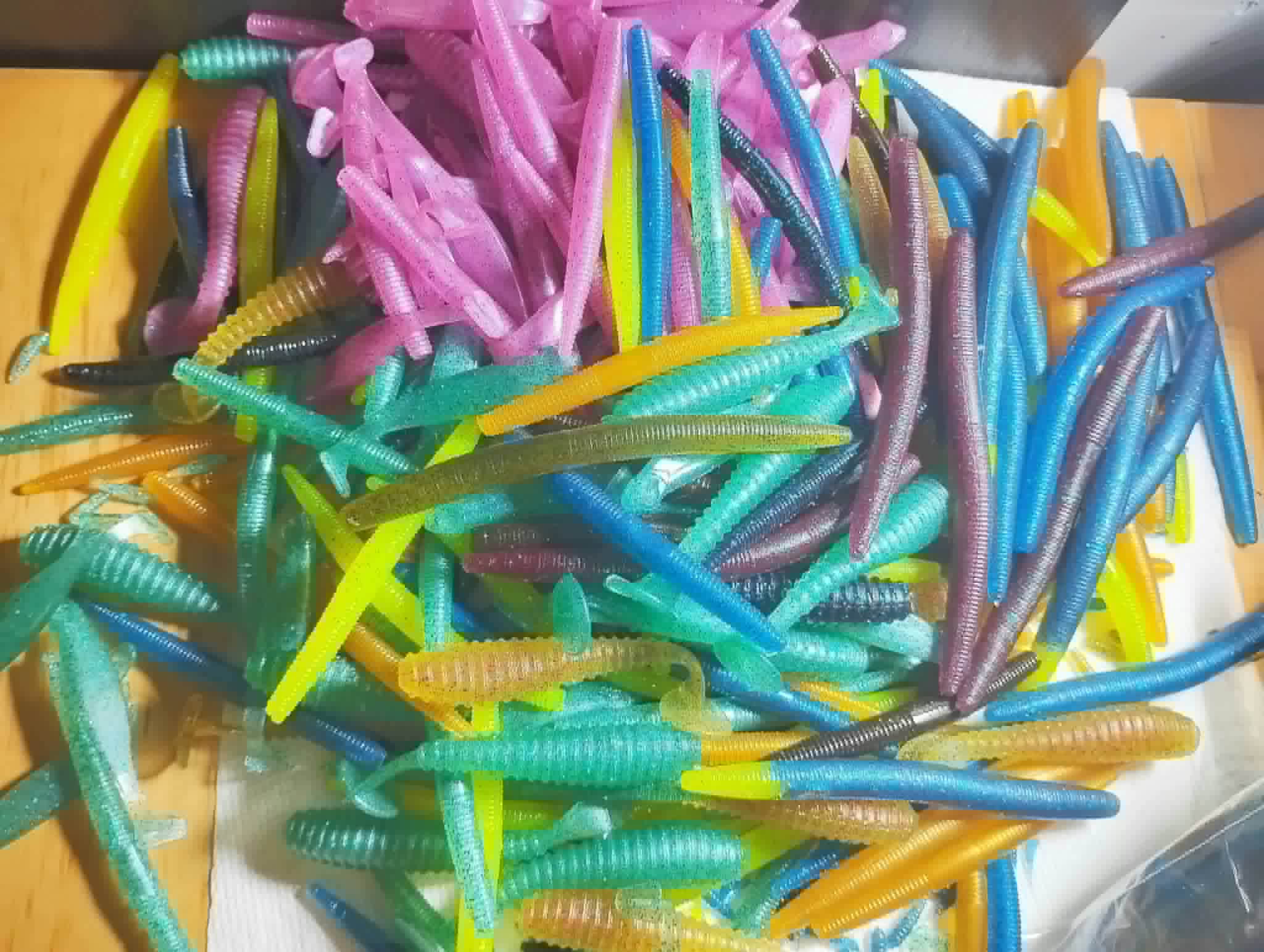 CheddarBaits custom color soft plastics